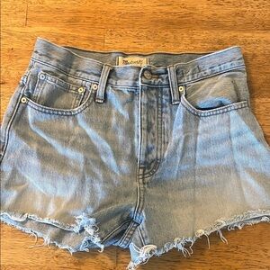 Madewell Light Blue High-Rise Cutoff Denim Shorts